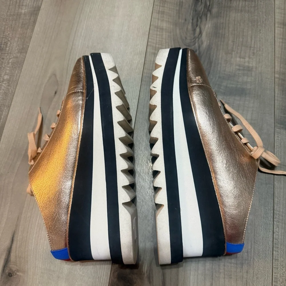 Stella McCartney Metallic Rose Gold ‘Elyse’ Platform Mules - Picture 7 of 11